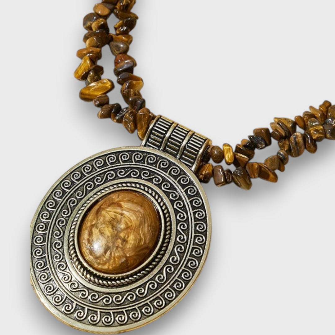 Maralis – Collana Vintage con Pendente in Pietra Naturale