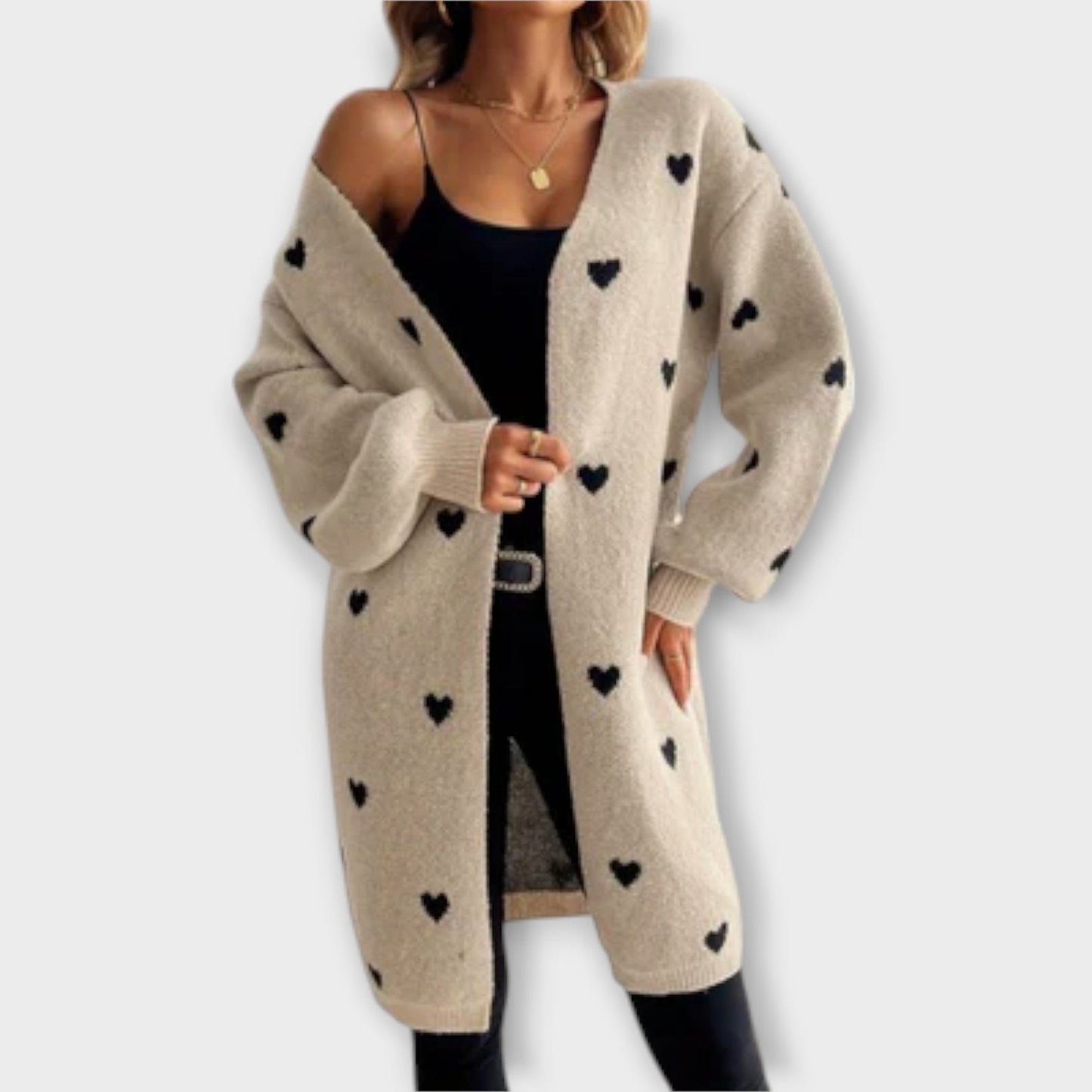 Julia - Cardigan con motivo a cuori