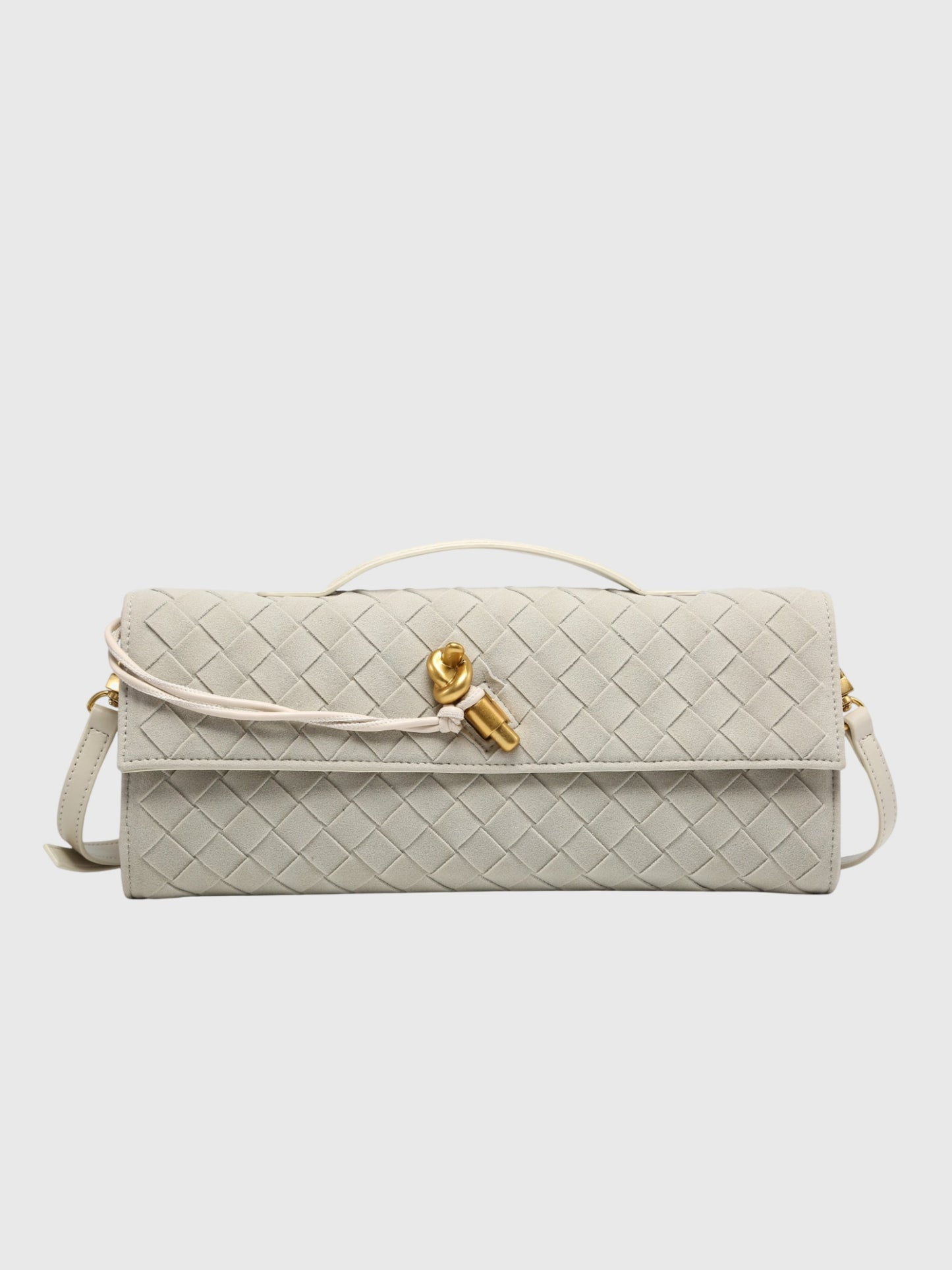 Ciliegia | Pochette in Camoscio Intrecciato di Lusso