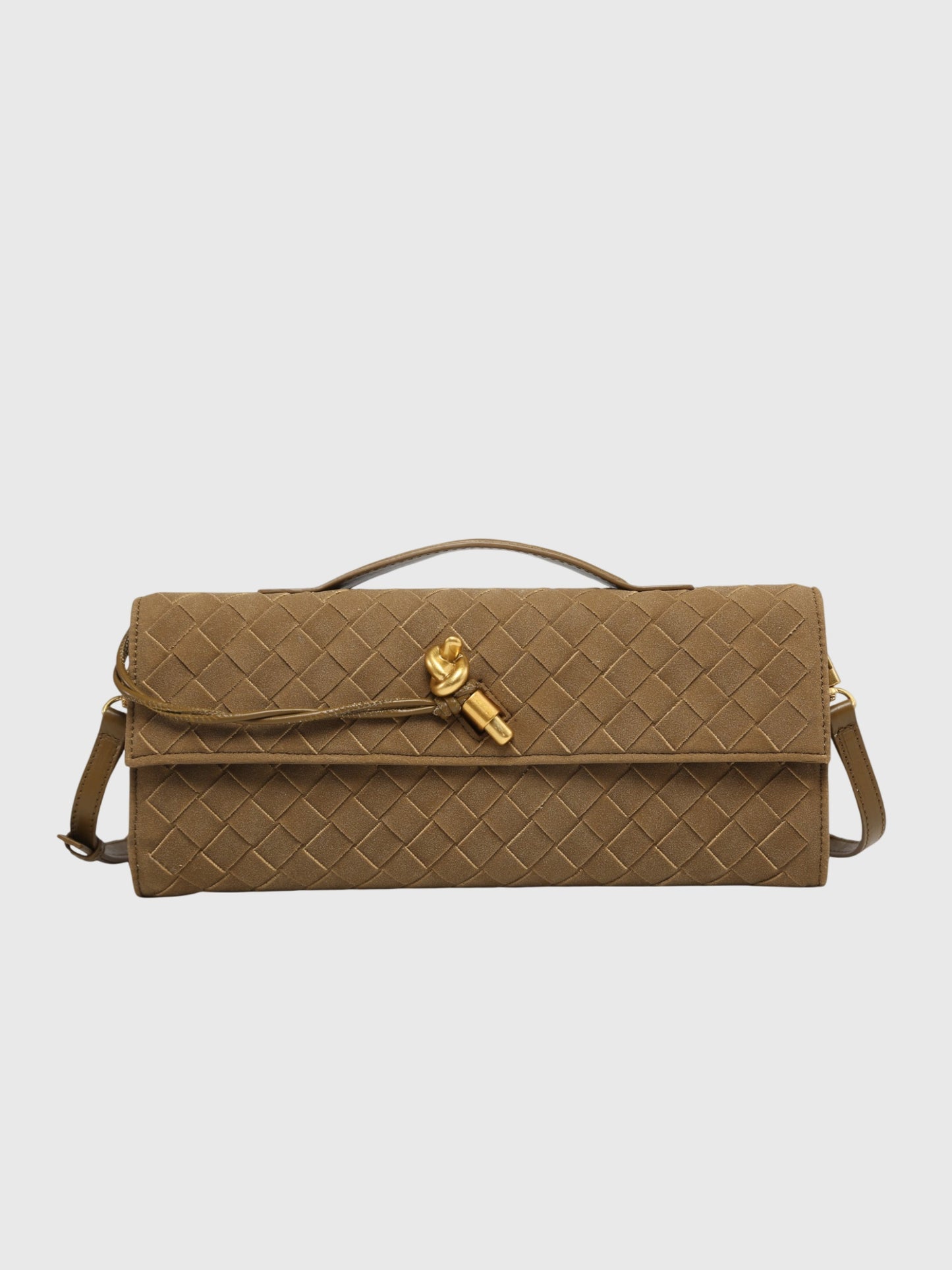 Ciliegia | Pochette in Camoscio Intrecciato di Lusso