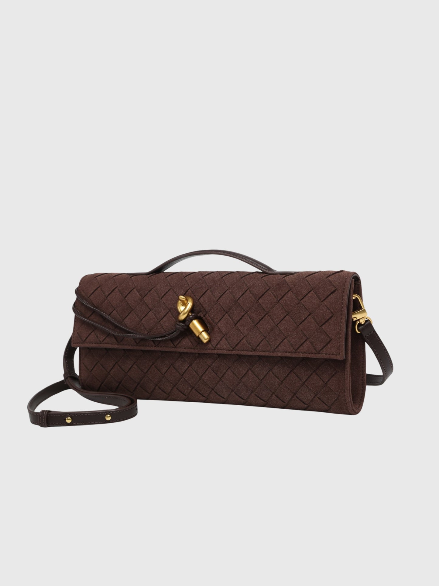 Ciliegia | Pochette in Camoscio Intrecciato di Lusso