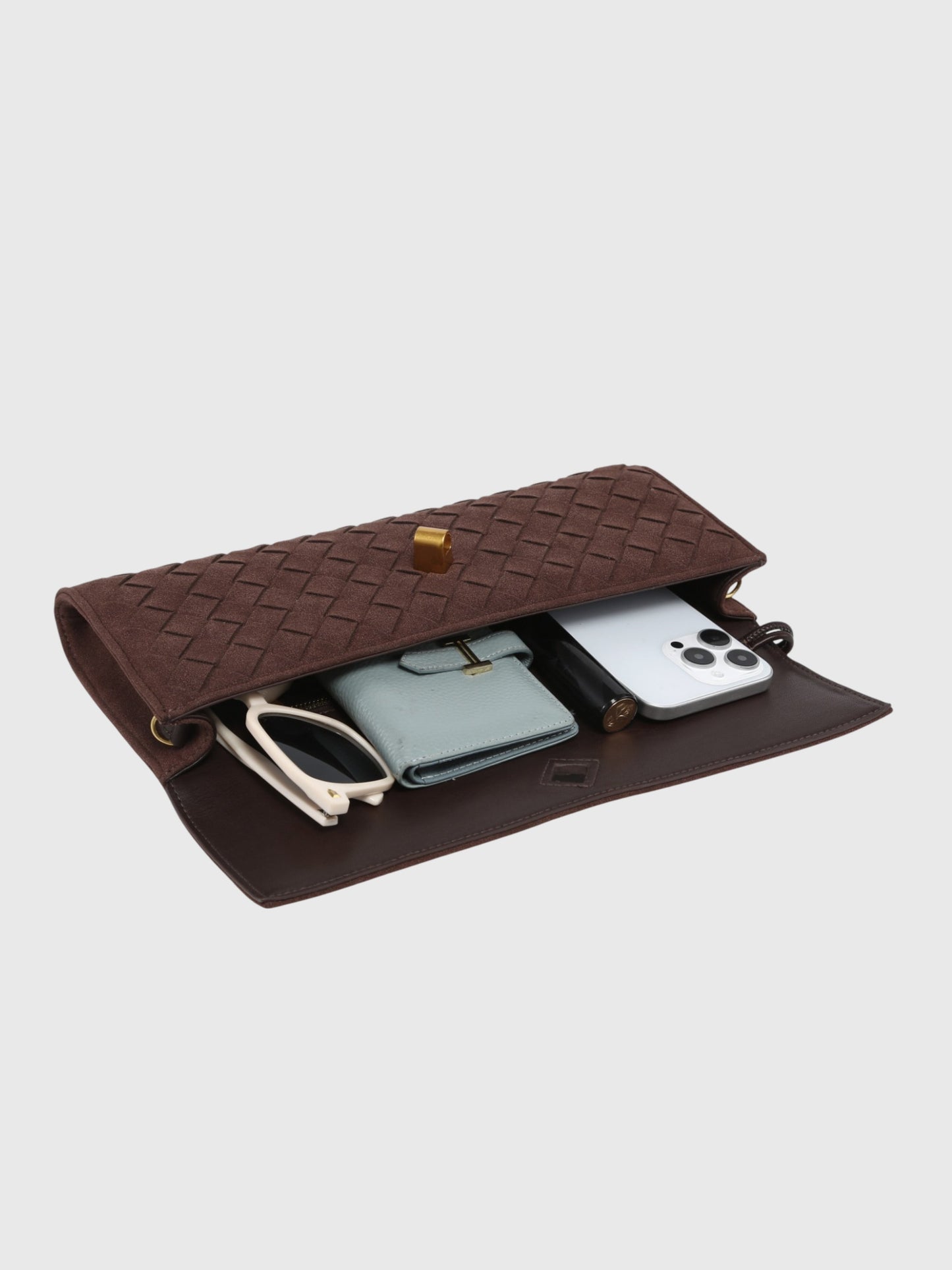 Ciliegia | Pochette in Camoscio Intrecciato di Lusso