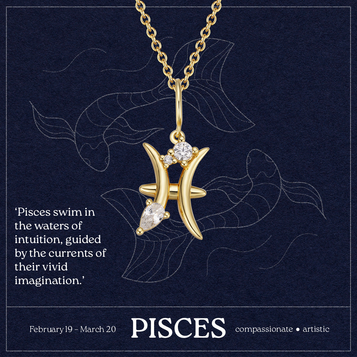 Pisces Zodiac Necklace