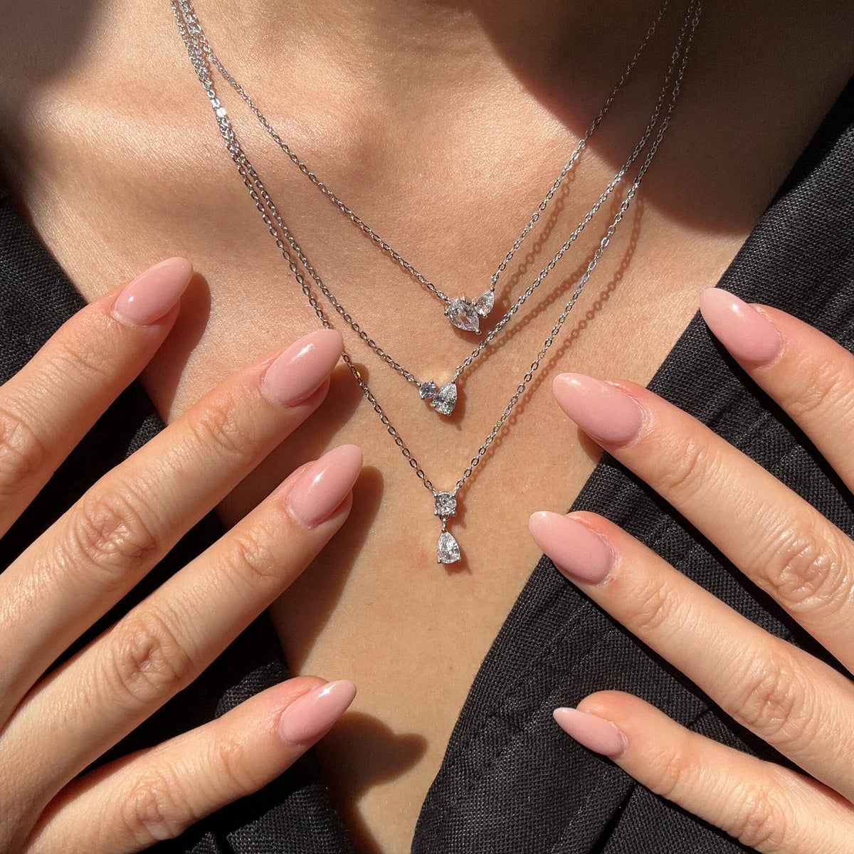 Double Pear Drop Necklace