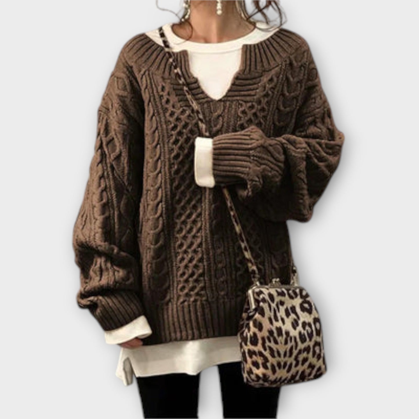 Lili - Maglione oversize con motivo a trecce