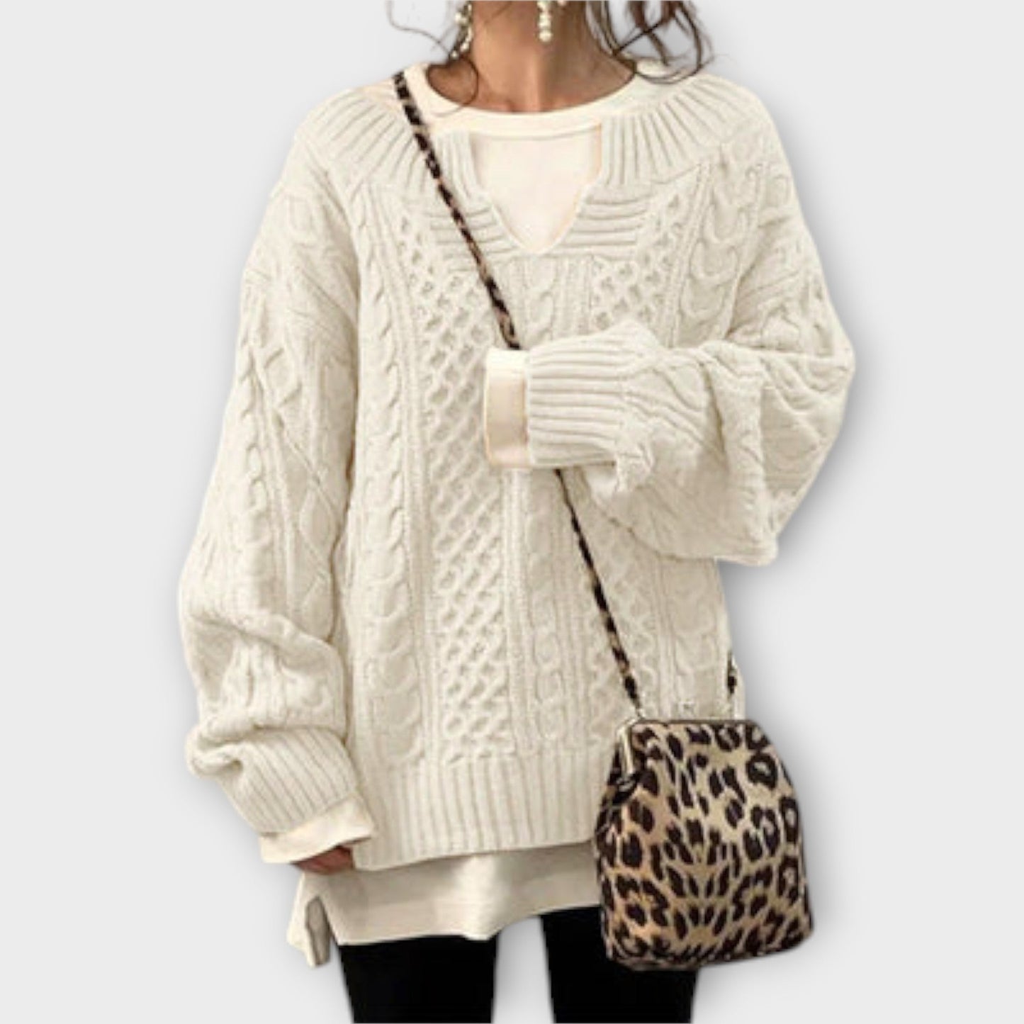 Lili - Maglione oversize con motivo a trecce