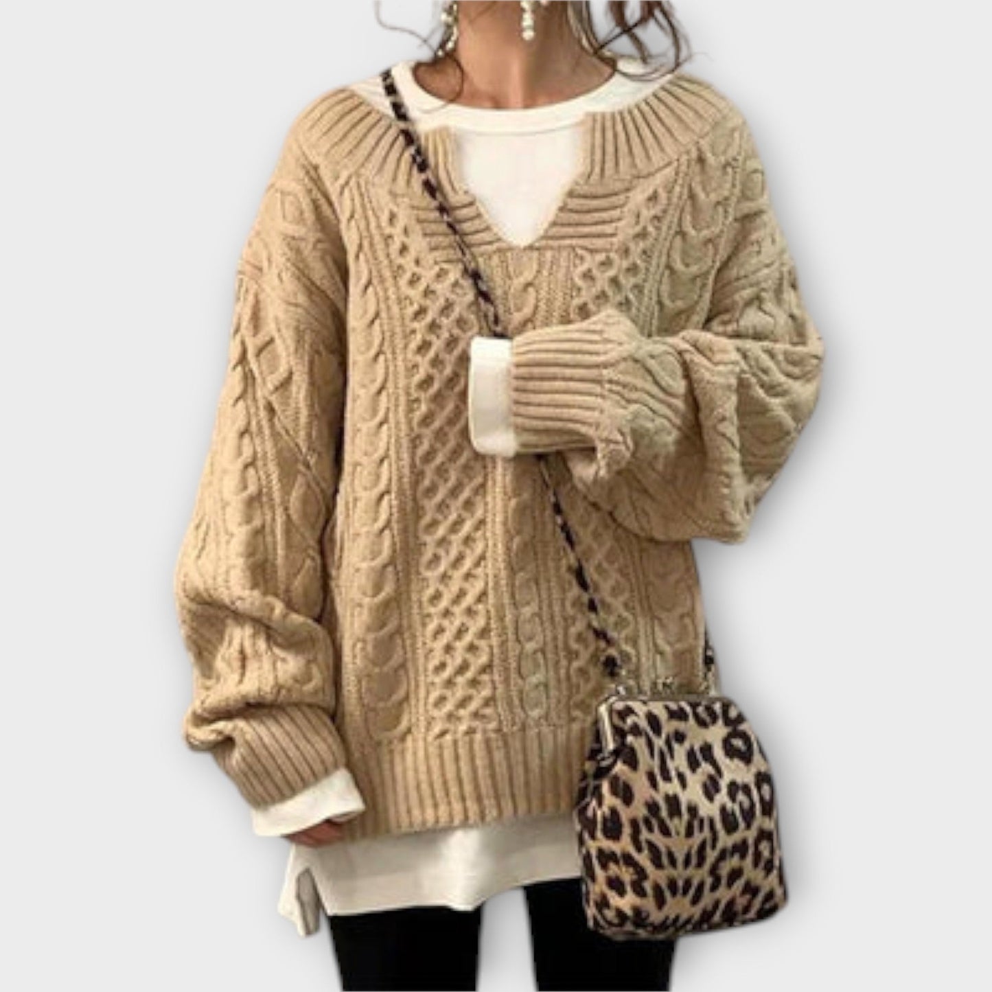Lili - Maglione oversize con motivo a trecce