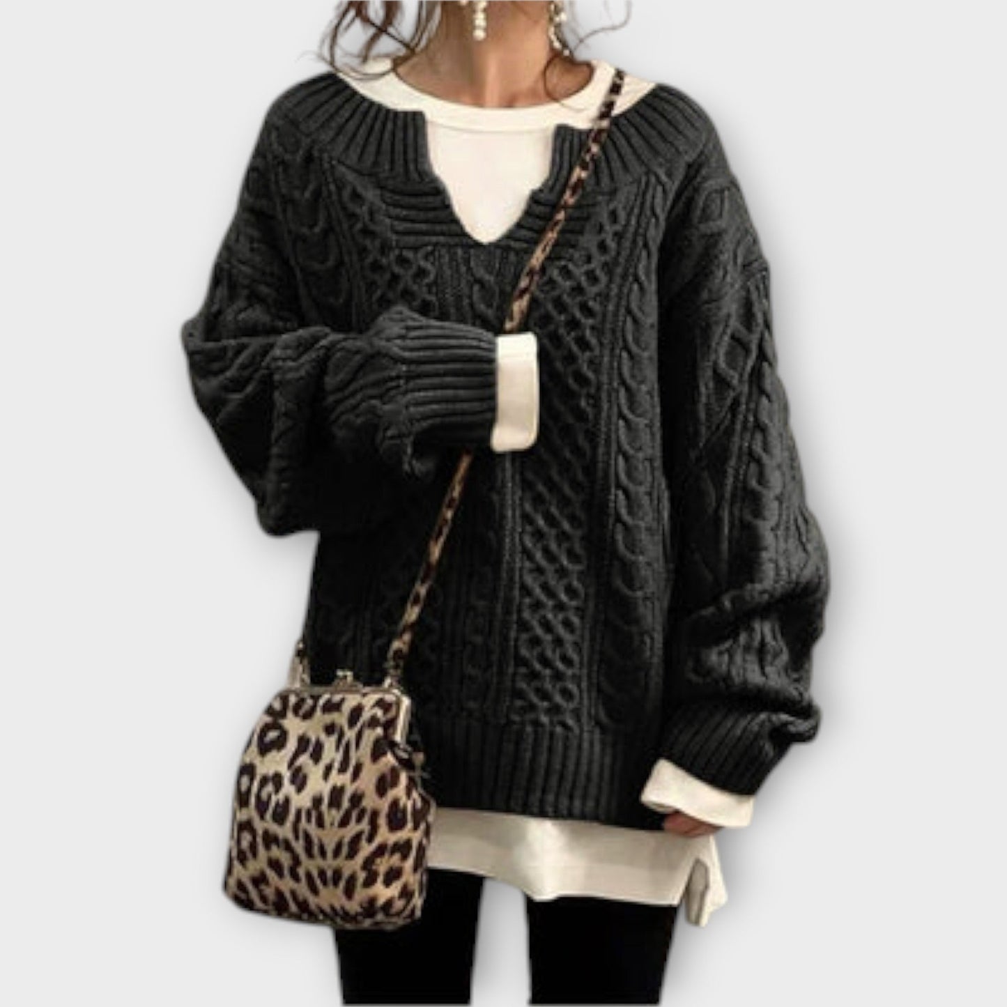 Lili - Maglione oversize con motivo a trecce