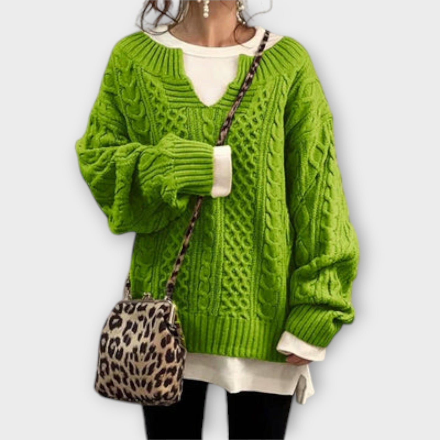 Lili - Maglione oversize con motivo a trecce