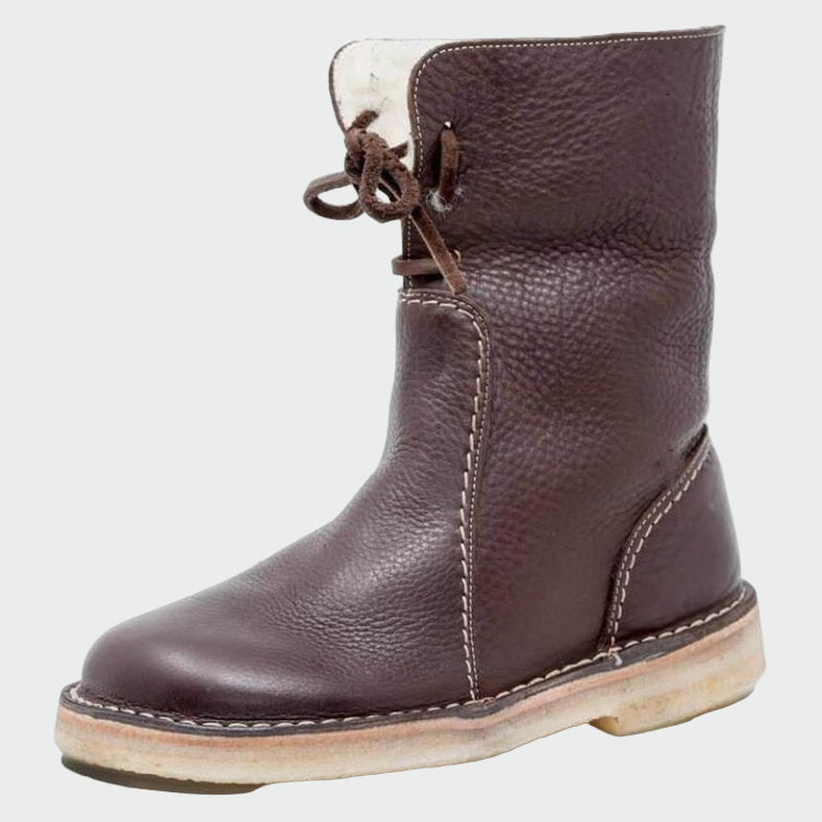 Scarpe da uomo in pelle impermeabile con rivestimento in lana