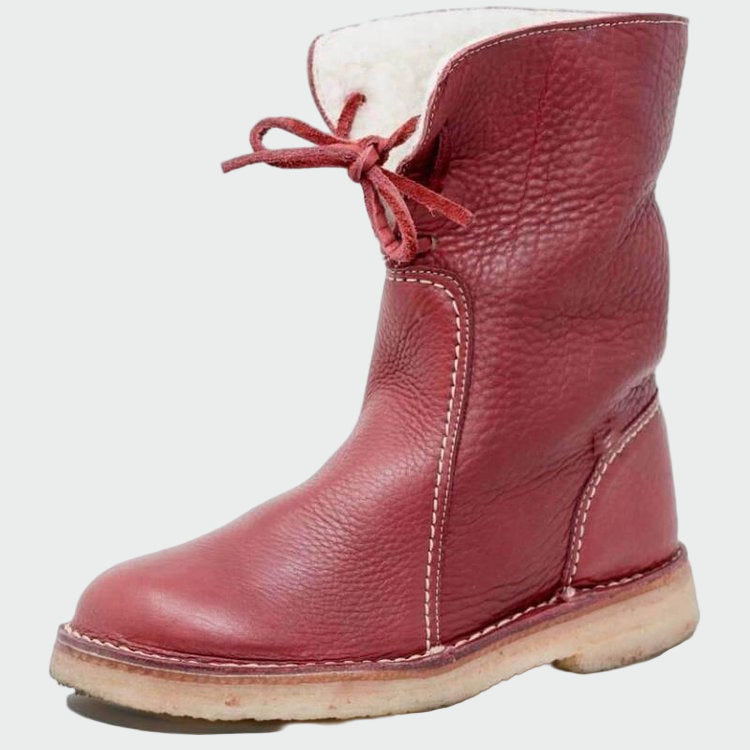 Scarpe da uomo in pelle impermeabile con rivestimento in lana