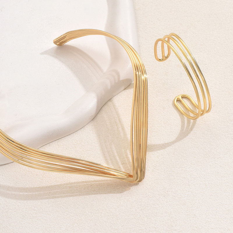 Set di gioielli a strati elegante 2 pezzi