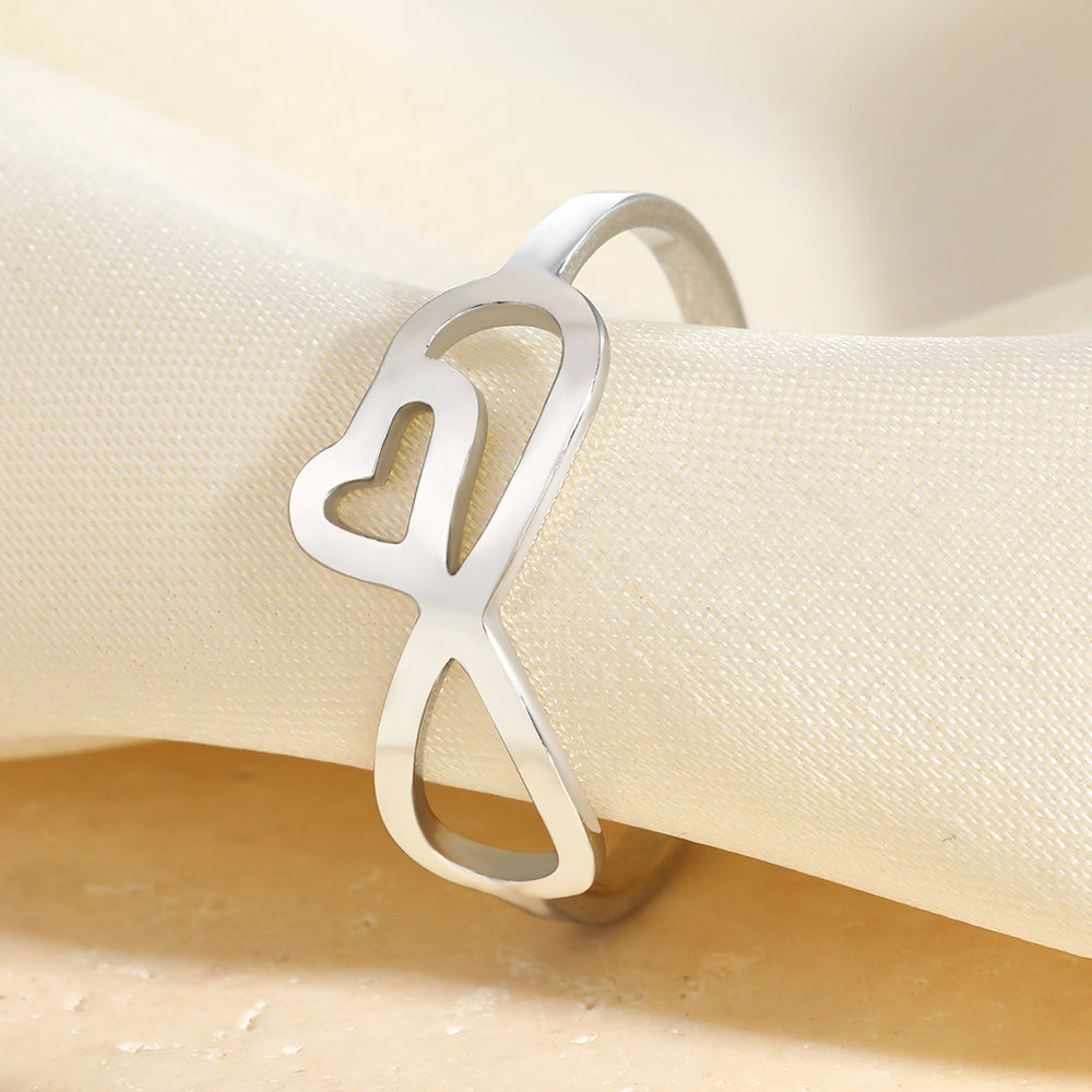 Anello aperto con cuore infinito