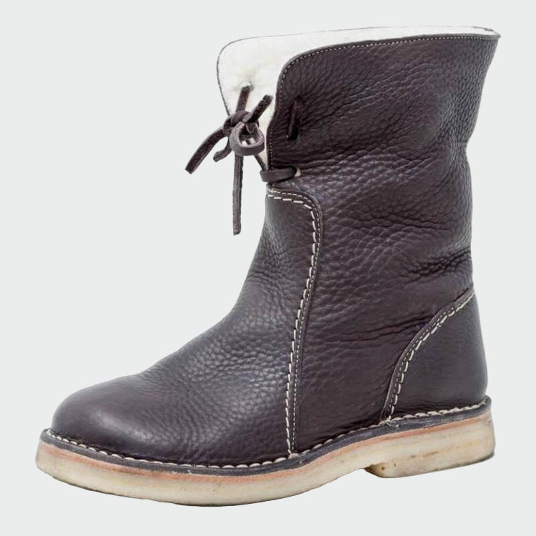 Scarpe da uomo in pelle impermeabile con rivestimento in lana