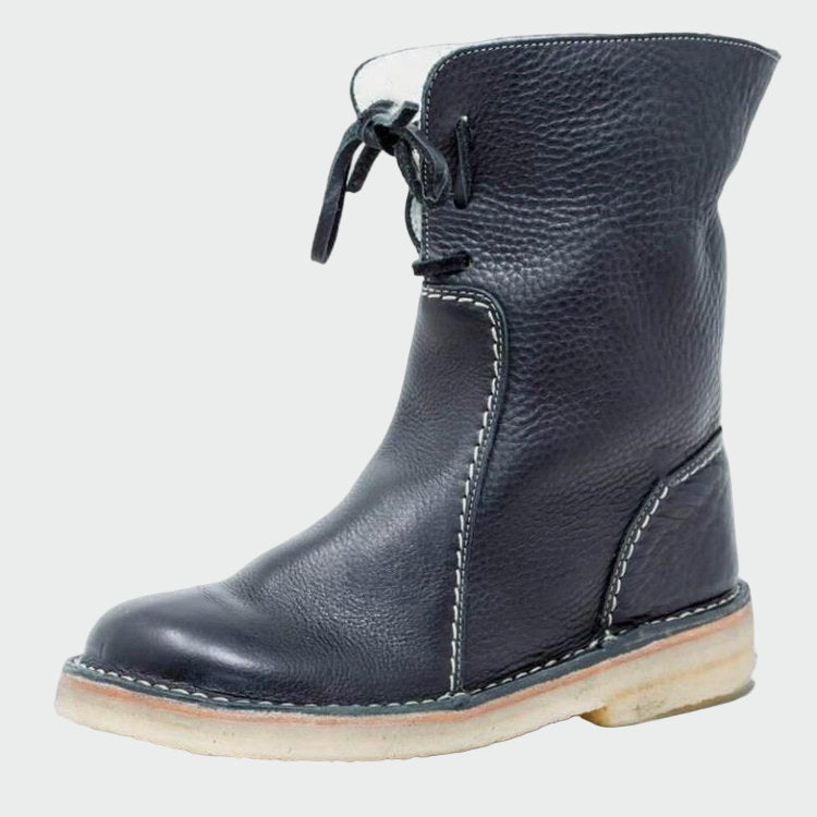 Scarpe da uomo in pelle impermeabile con rivestimento in lana