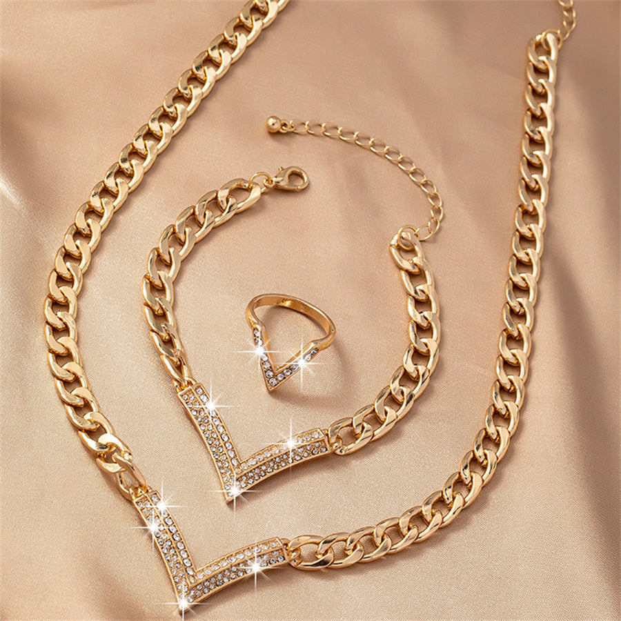 Set di gioielli con catena a V 3 pezzi