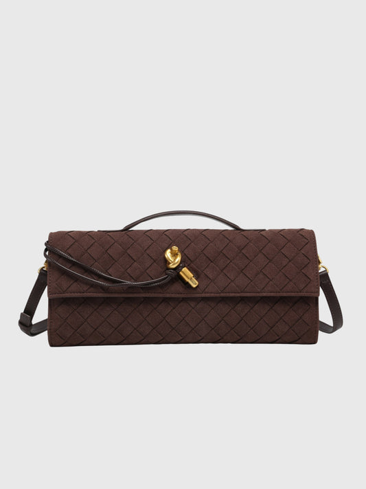 Ciliegia | Pochette in Camoscio Intrecciato di Lusso