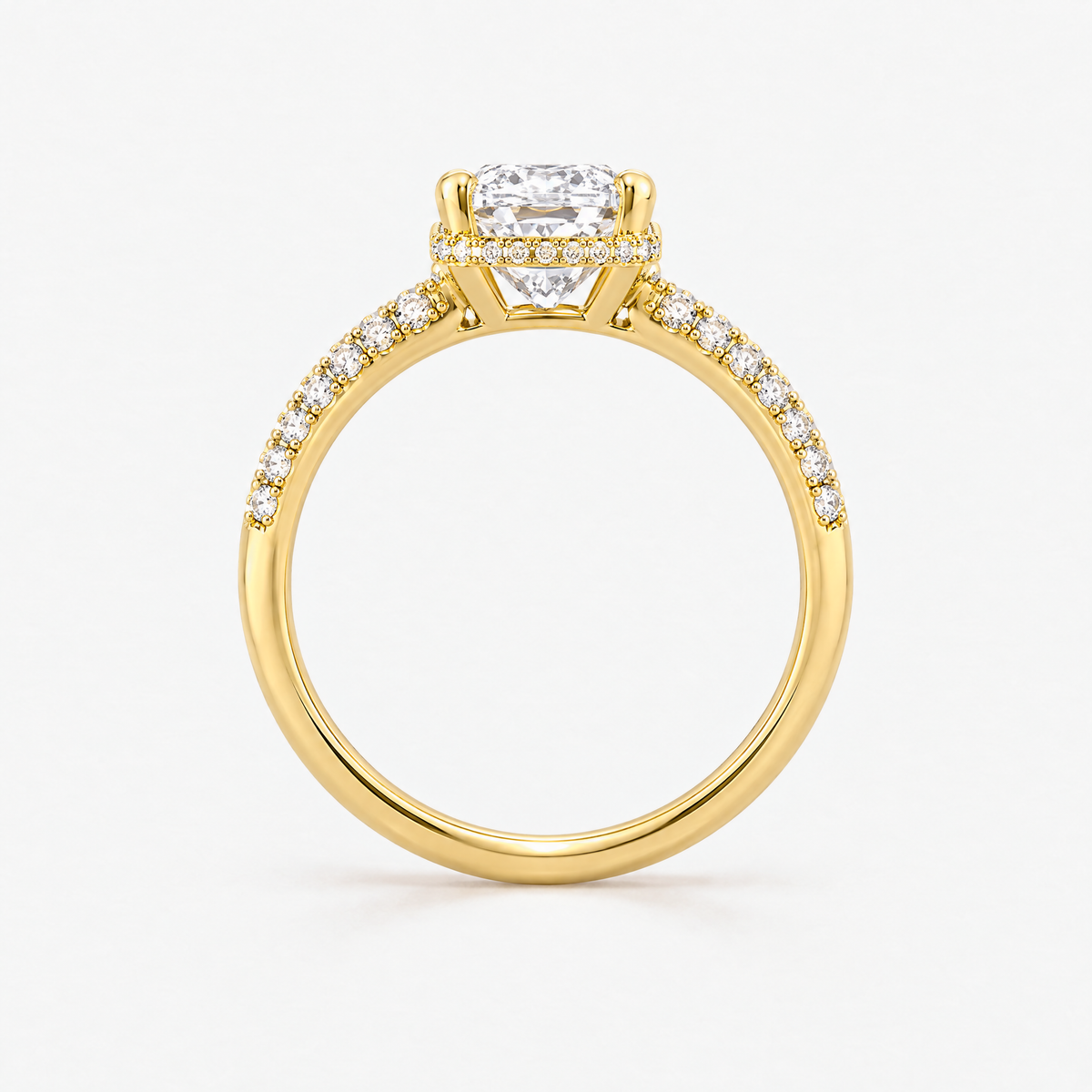 Radiant Pavé Solitaire ring