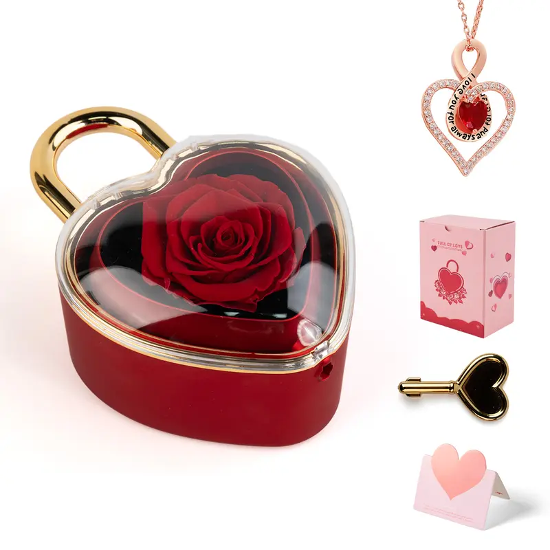 Collana a cuore con portagioie a forma di rosa