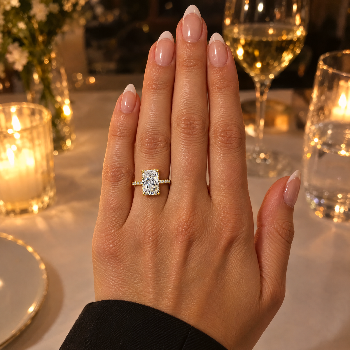 Radiant Pavé Solitaire ring