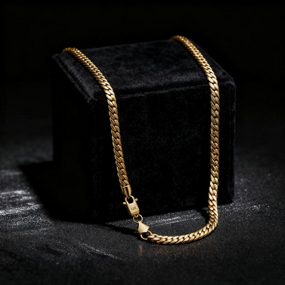 Collana con maglie cubane placcata in oro 14k
