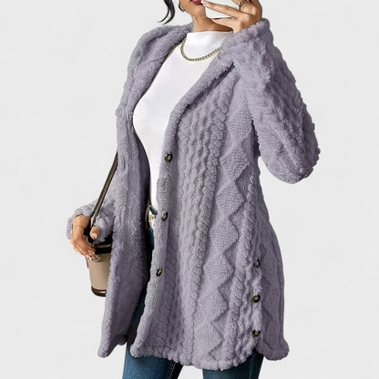 Katerina - Cardigan Cappotto Cappuccio Caldo 