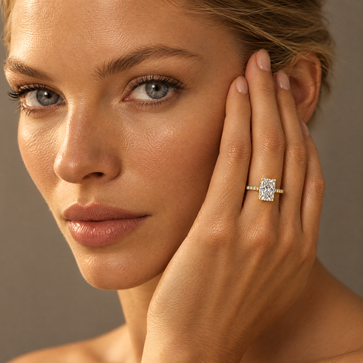 Radiant Pavé Solitaire ring