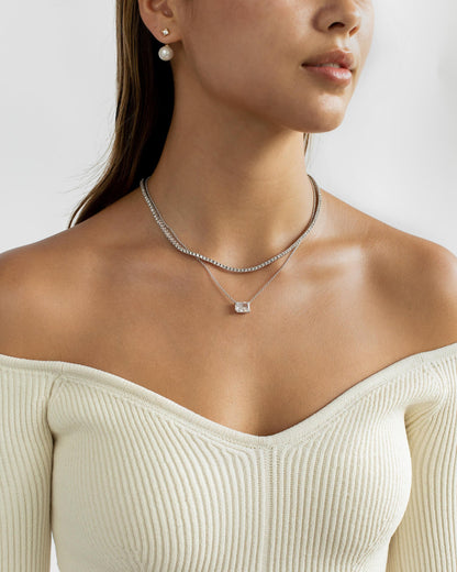 East-West Radiant Pendant Necklace