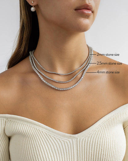 Petite Tennis Necklace (2 mm)