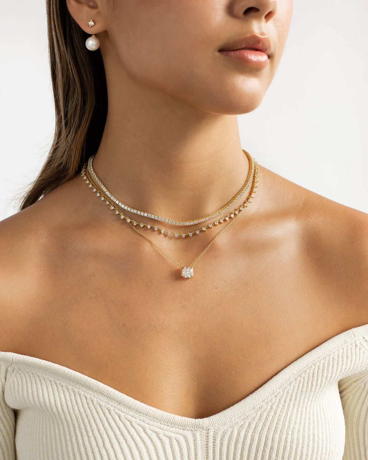 Princess-Cut Pendant Necklace