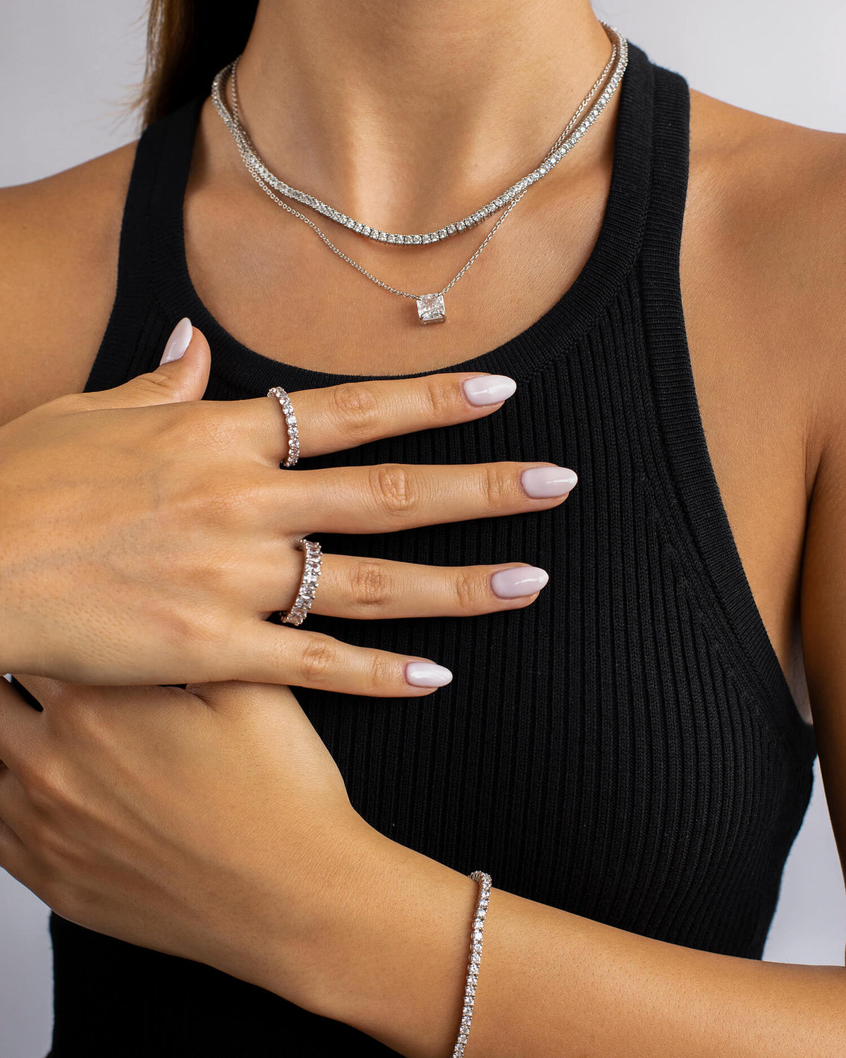 Princess-Cut Pendant Necklace