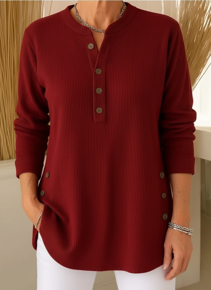 Élise™ – Maglione in maglia tinta unita a maniche lunghe