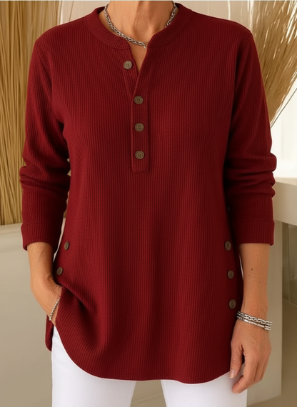 Élise™ – Maglione in maglia tinta unita a maniche lunghe