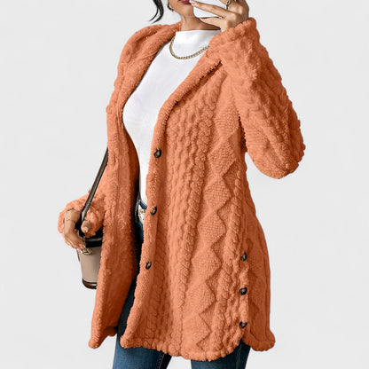 Katerina - Cardigan Cappotto Cappuccio Caldo 