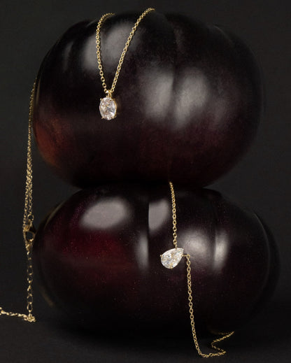 Oval Solitaire Necklace