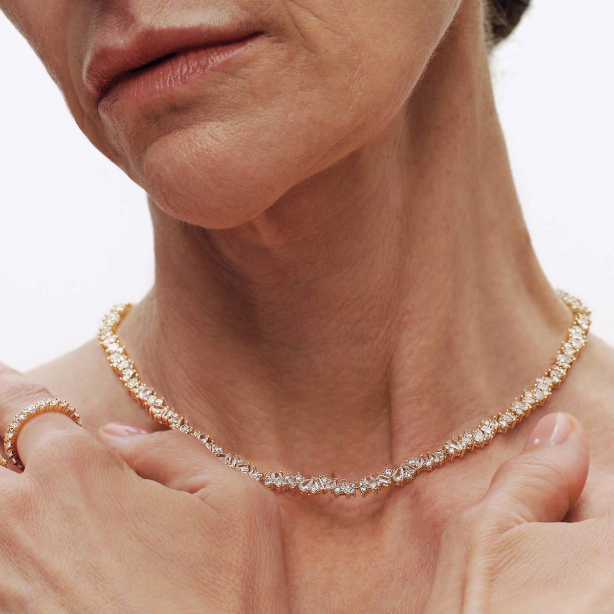 Mixed-Cut Tennis Necklace