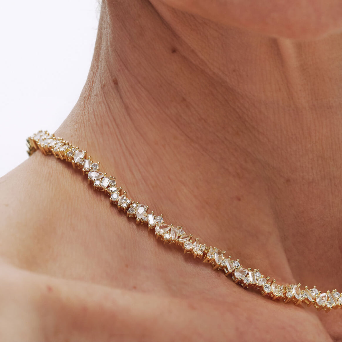 Mixed-Cut Tennis Necklace