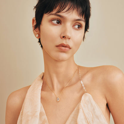 Oval Bezel Pendant Necklace