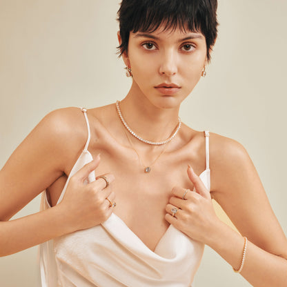 Cushion-Cut Bezel Pendant Necklace
