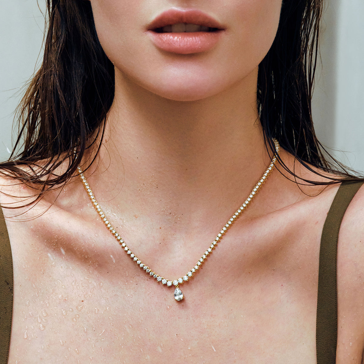 Convertible Pear Tennis Necklace