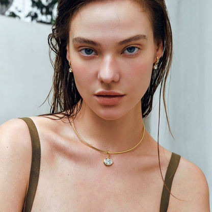 Oval Drop Collar Necklace