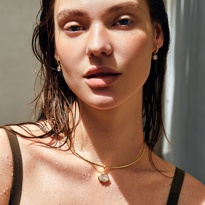 Oval Drop Collar Necklace
