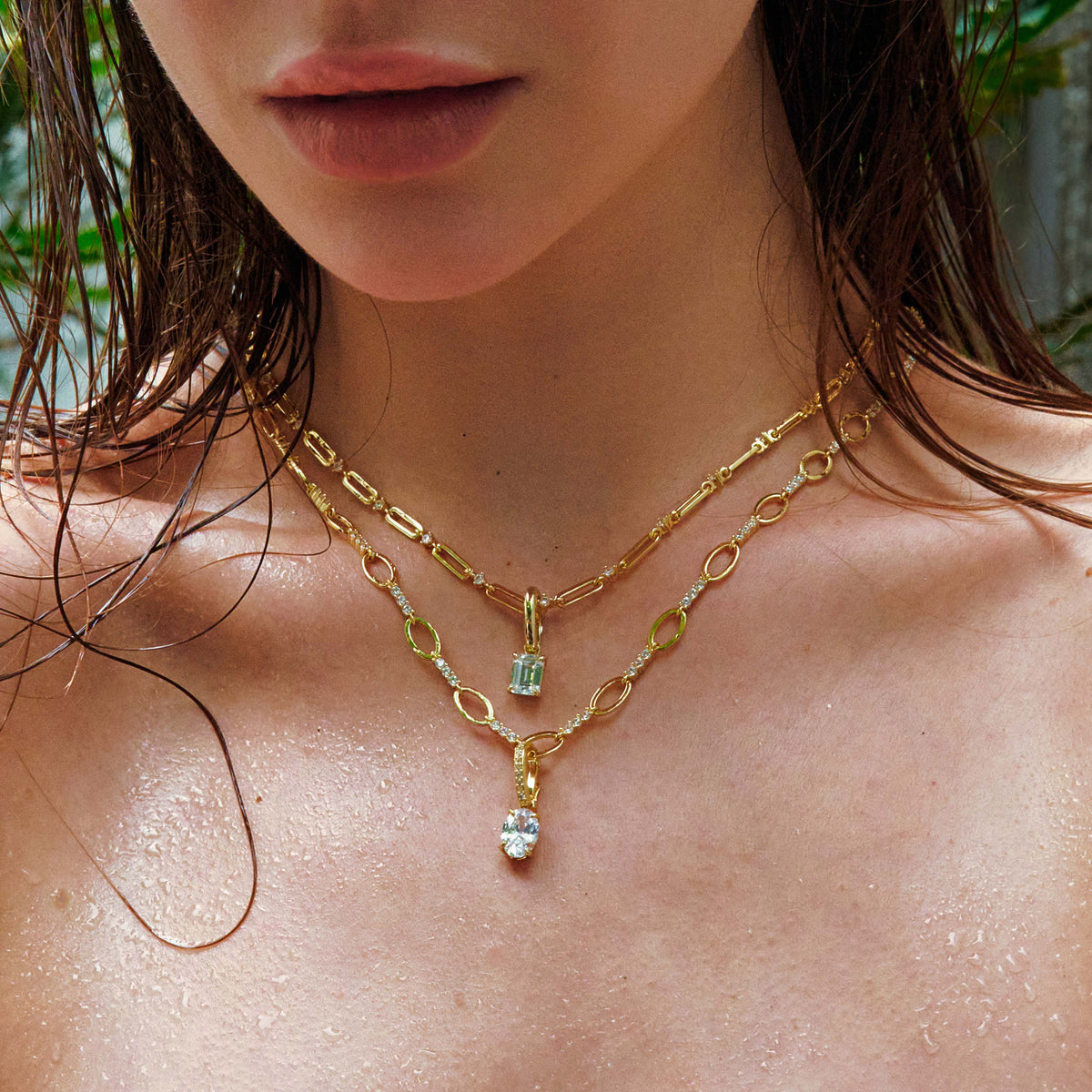 Oval Pendant with Pavé Hinged Bail