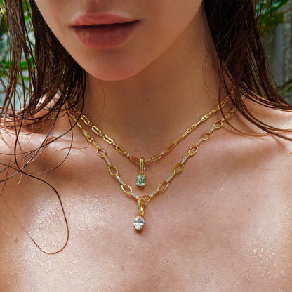 Oval Pendant with Pavé Hinged Bail