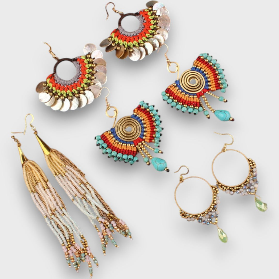 Isalda – Orecchini Vintage con Legno e Perle