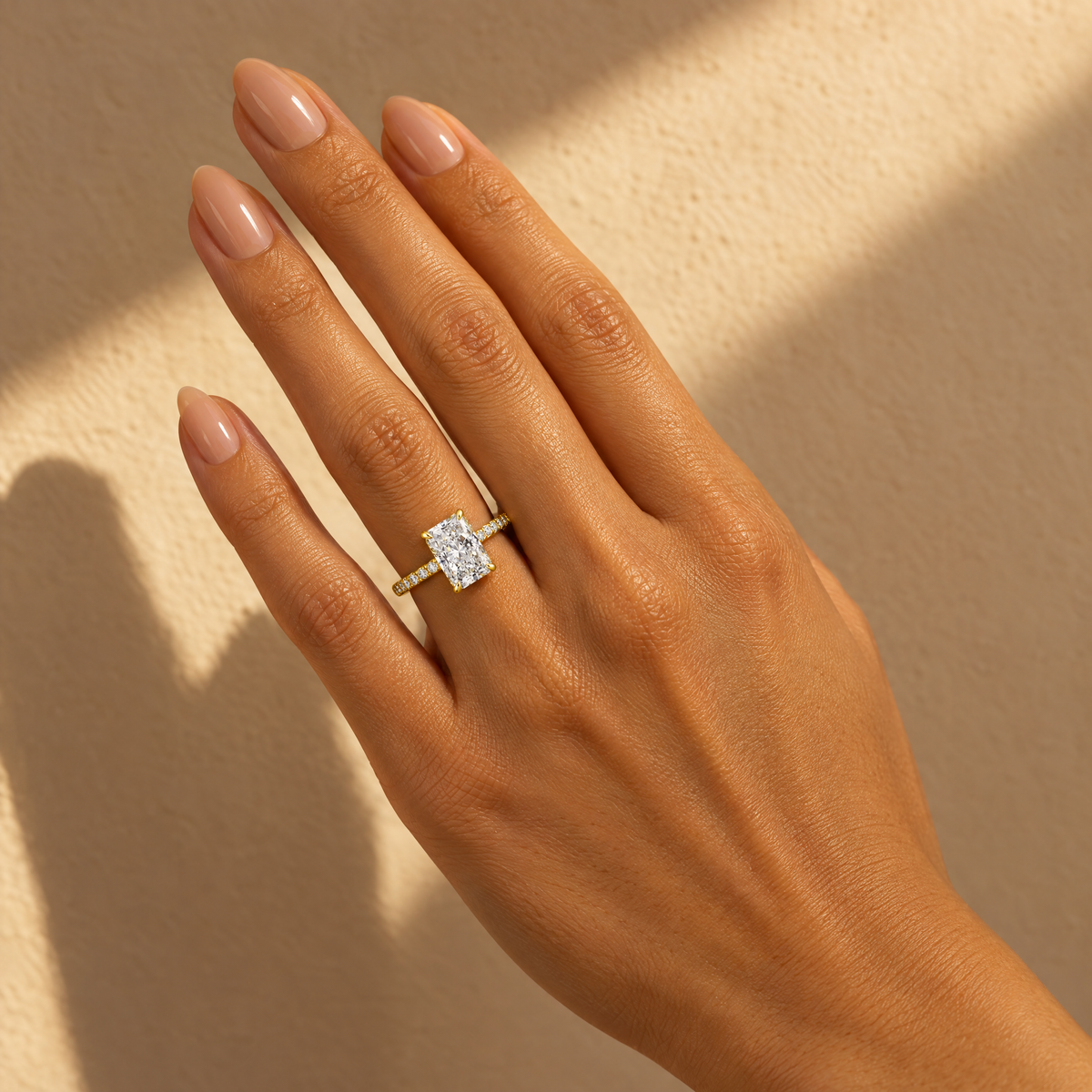 Radiant Pavé Solitaire ring