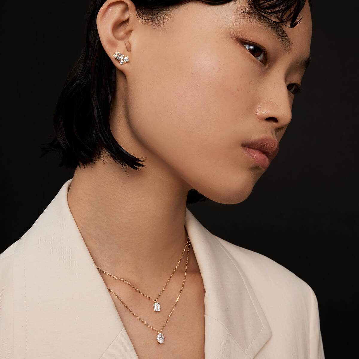 Emerald-Cut Solitaire Necklace