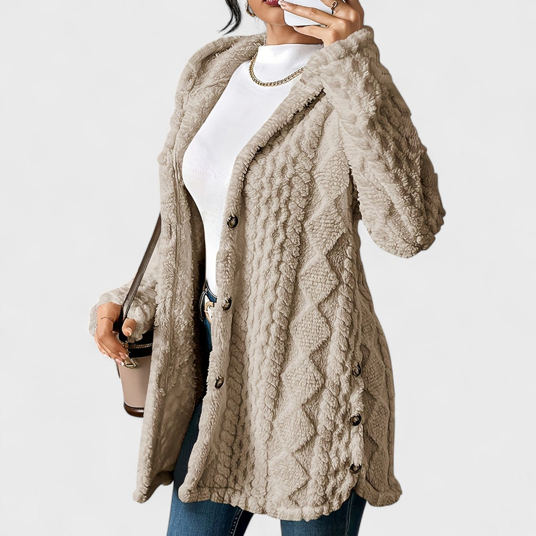 Katerina - Cardigan Cappotto Cappuccio Caldo 