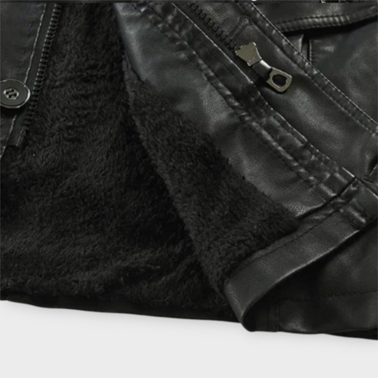 Giacca da Biker Elegante in Pelle Lunga