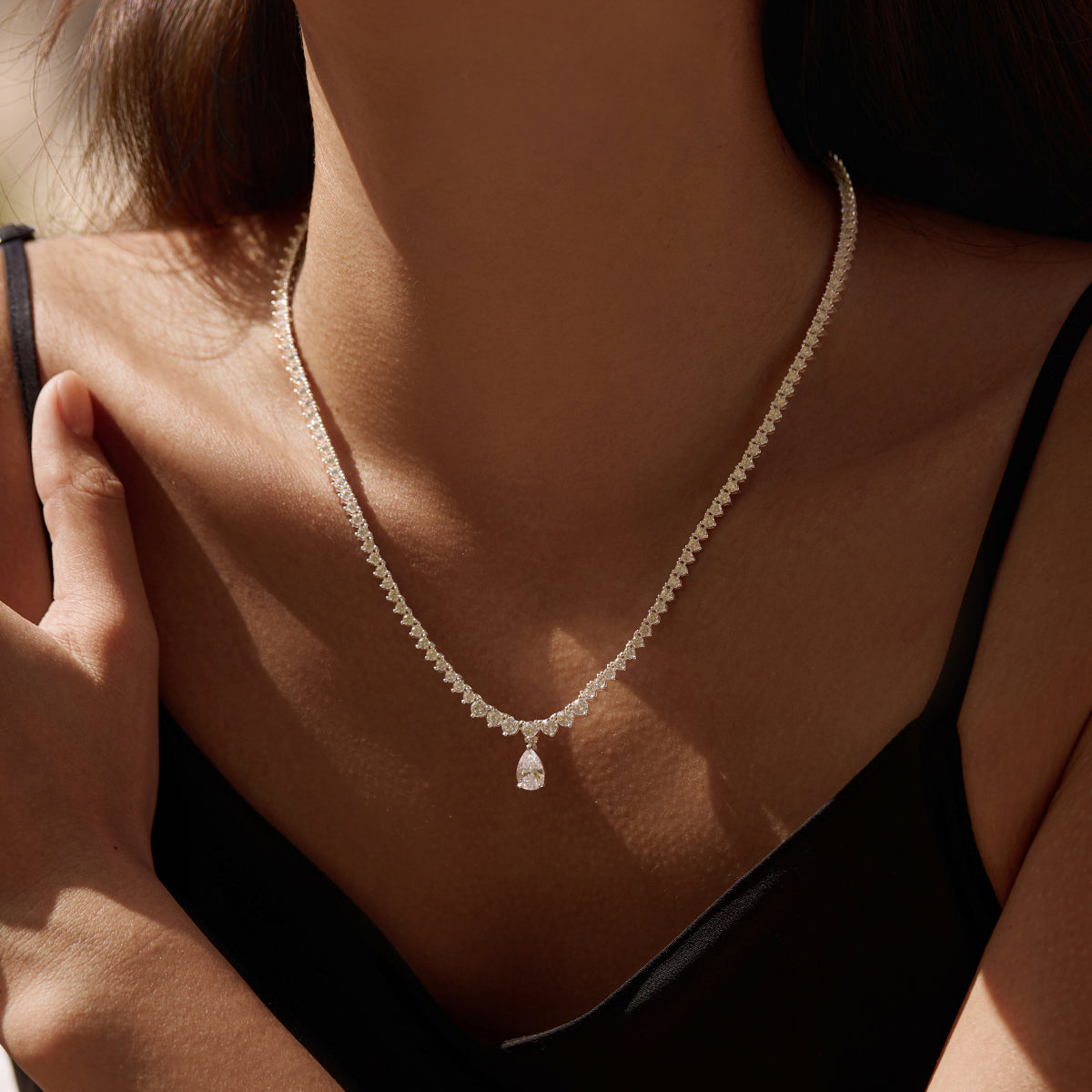 Convertible Pear Tennis Necklace